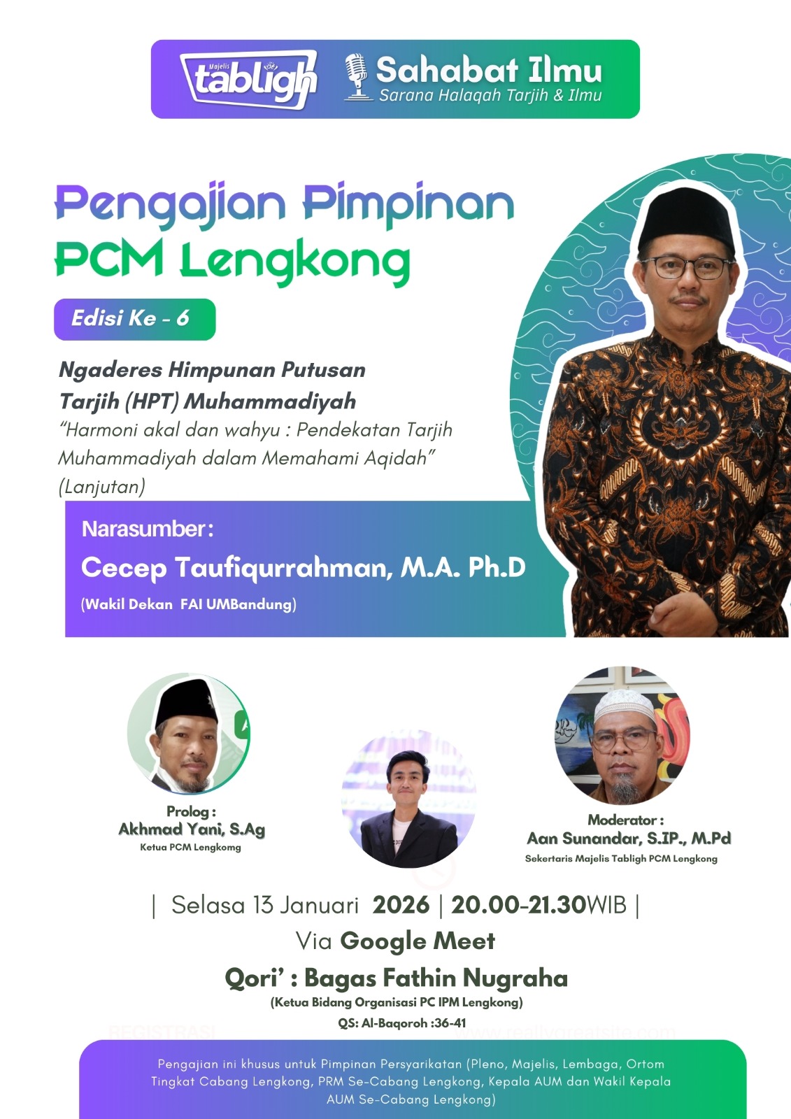 Read more about the article Pengajian Pimpinan PCM Lengkong Edisi Ke-6