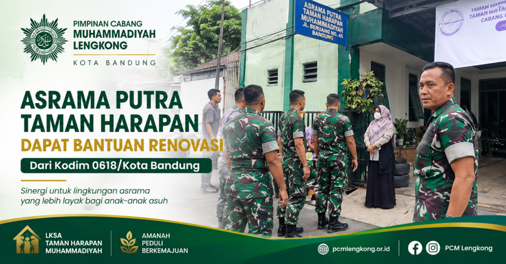 Asrama Putra Taman Harapan Muhammadiyah mendapat bantuan renovasi dari Kodim 0618/Kota Bandung